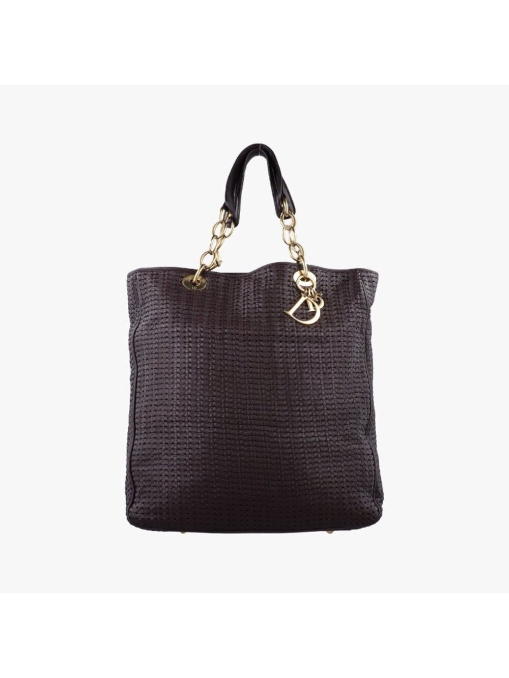 Dior Soft Lady Intrecciato Tote Bag Wine Red Lambskin